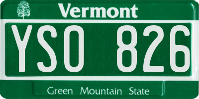 VT license plate YSO826