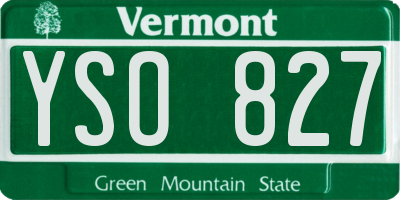 VT license plate YSO827