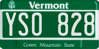 VT license plate YSO828