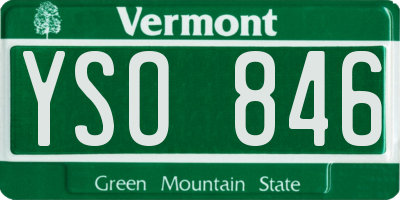 VT license plate YSO846