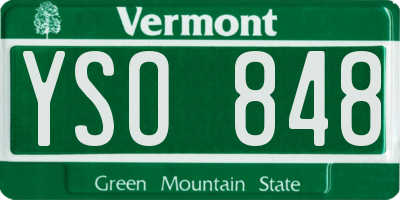 VT license plate YSO848