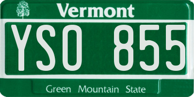 VT license plate YSO855