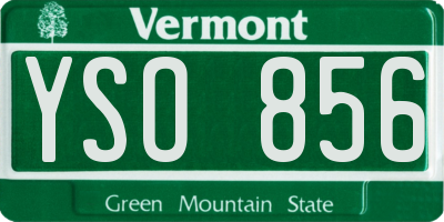 VT license plate YSO856