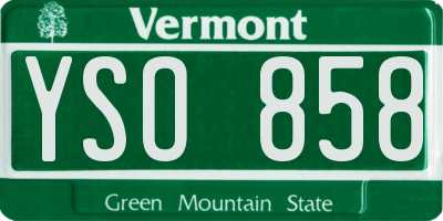 VT license plate YSO858