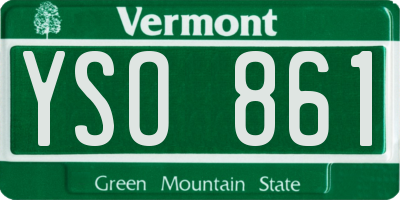 VT license plate YSO861