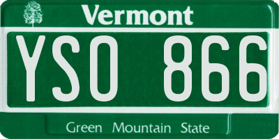 VT license plate YSO866