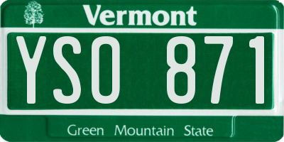 VT license plate YSO871