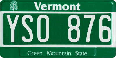 VT license plate YSO876