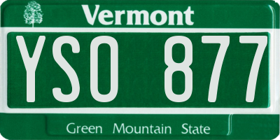 VT license plate YSO877