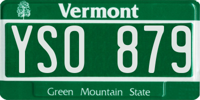 VT license plate YSO879