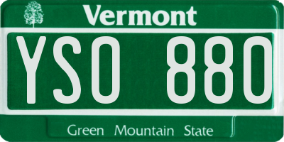VT license plate YSO880