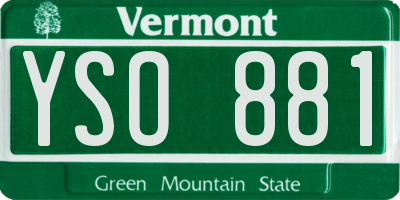 VT license plate YSO881