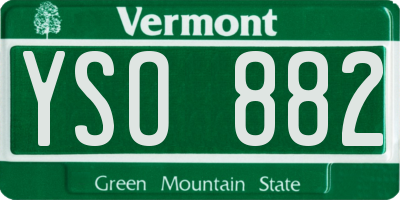 VT license plate YSO882