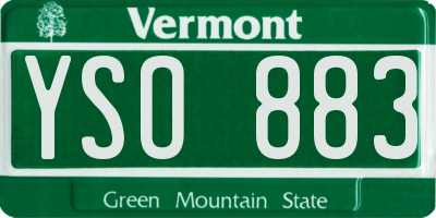 VT license plate YSO883
