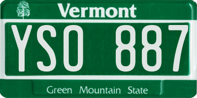 VT license plate YSO887
