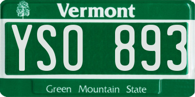 VT license plate YSO893