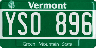 VT license plate YSO896
