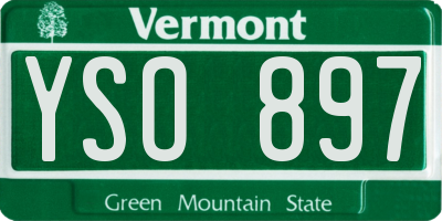 VT license plate YSO897
