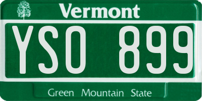 VT license plate YSO899