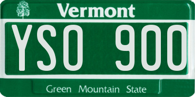 VT license plate YSO900