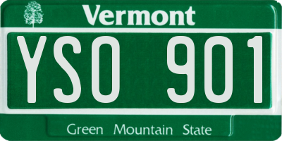 VT license plate YSO901