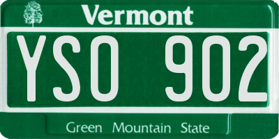 VT license plate YSO902