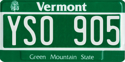 VT license plate YSO905