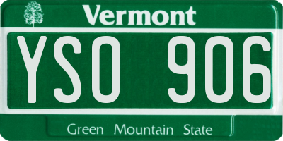 VT license plate YSO906