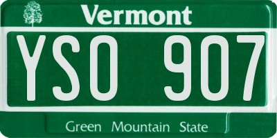 VT license plate YSO907