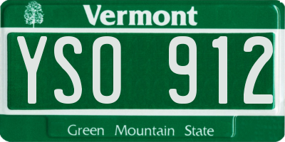 VT license plate YSO912