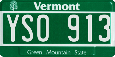 VT license plate YSO913