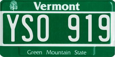 VT license plate YSO919