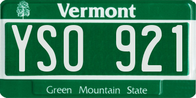 VT license plate YSO921