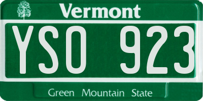 VT license plate YSO923