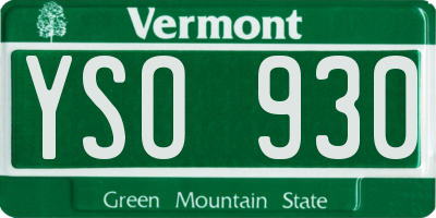 VT license plate YSO930
