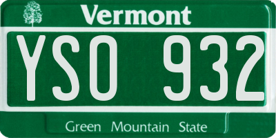 VT license plate YSO932