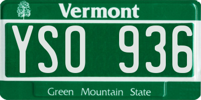 VT license plate YSO936