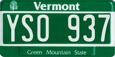 VT license plate YSO937