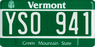 VT license plate YSO941