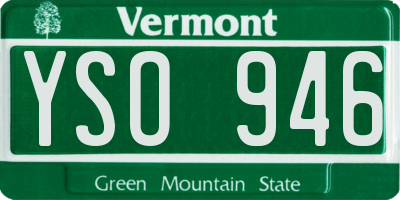 VT license plate YSO946