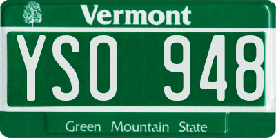 VT license plate YSO948