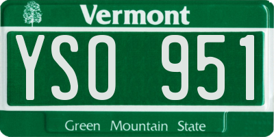 VT license plate YSO951
