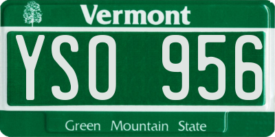 VT license plate YSO956
