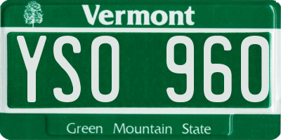 VT license plate YSO960