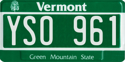 VT license plate YSO961