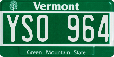 VT license plate YSO964