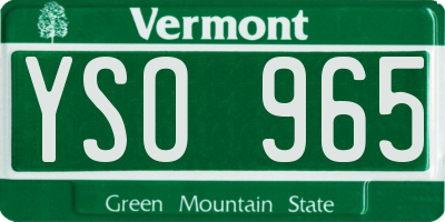 VT license plate YSO965