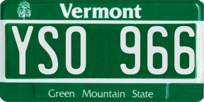 VT license plate YSO966