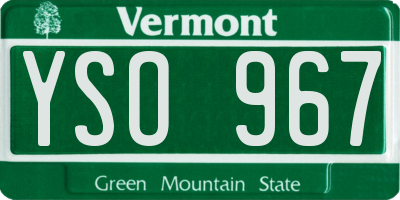 VT license plate YSO967