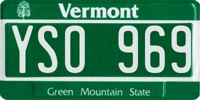 VT license plate YSO969
